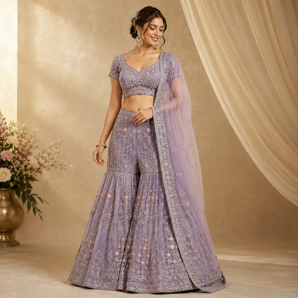 Sharara Style Lehenga